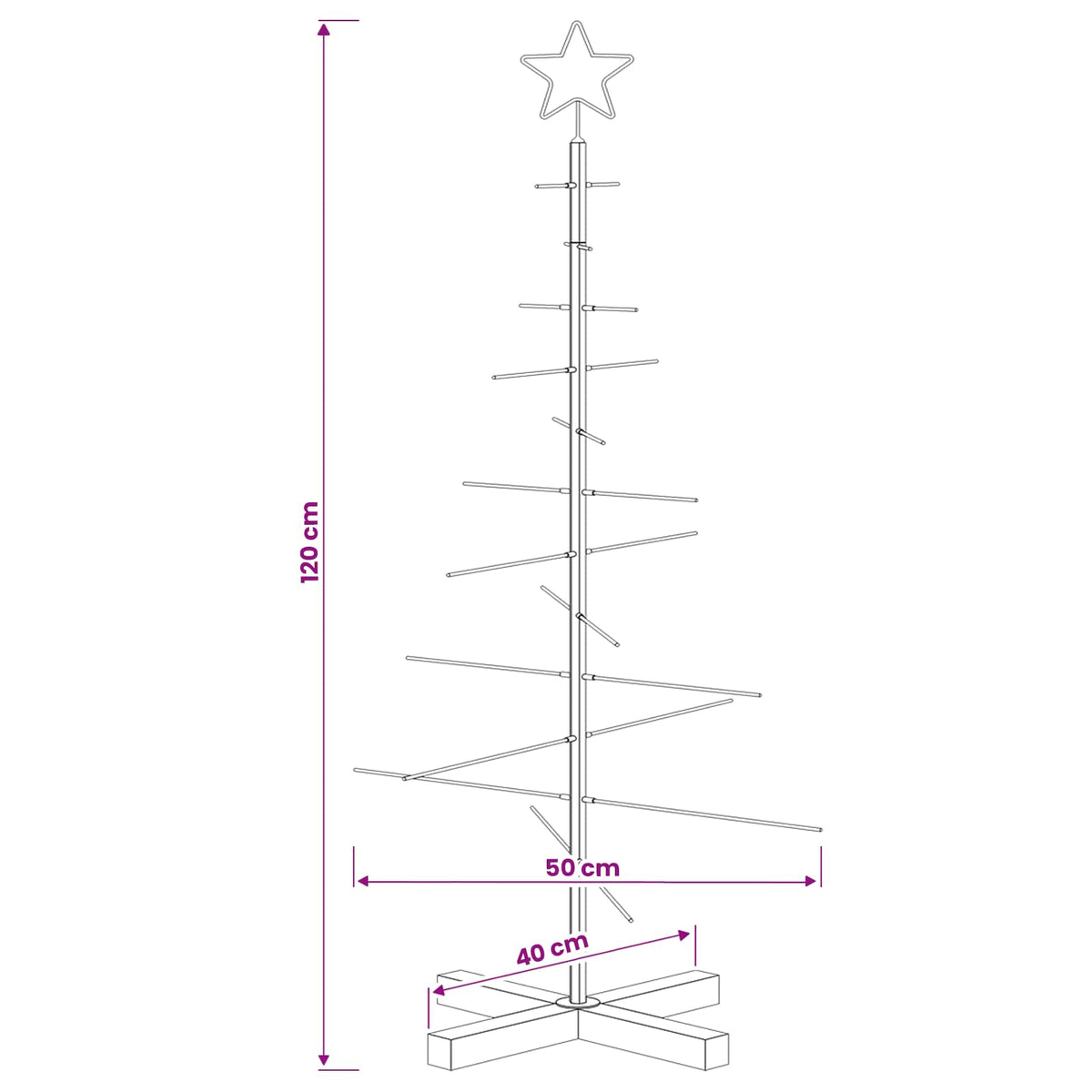 Metalen kerstboom met standaard KUOPIO 120 cm Staal Wit