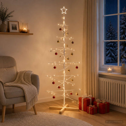 Metalen kerstboom met standaard KUOPIO 150 cm Staal Wit
