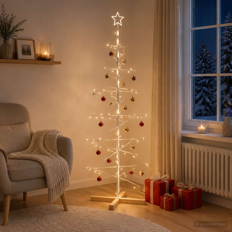 Metalen kerstboom met standaard KUOPIO 150 cm Staal Wit