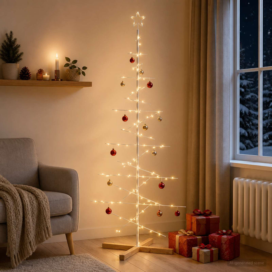 Metalen kerstboom met standaard KUOPIO 180 cm Staal Wit