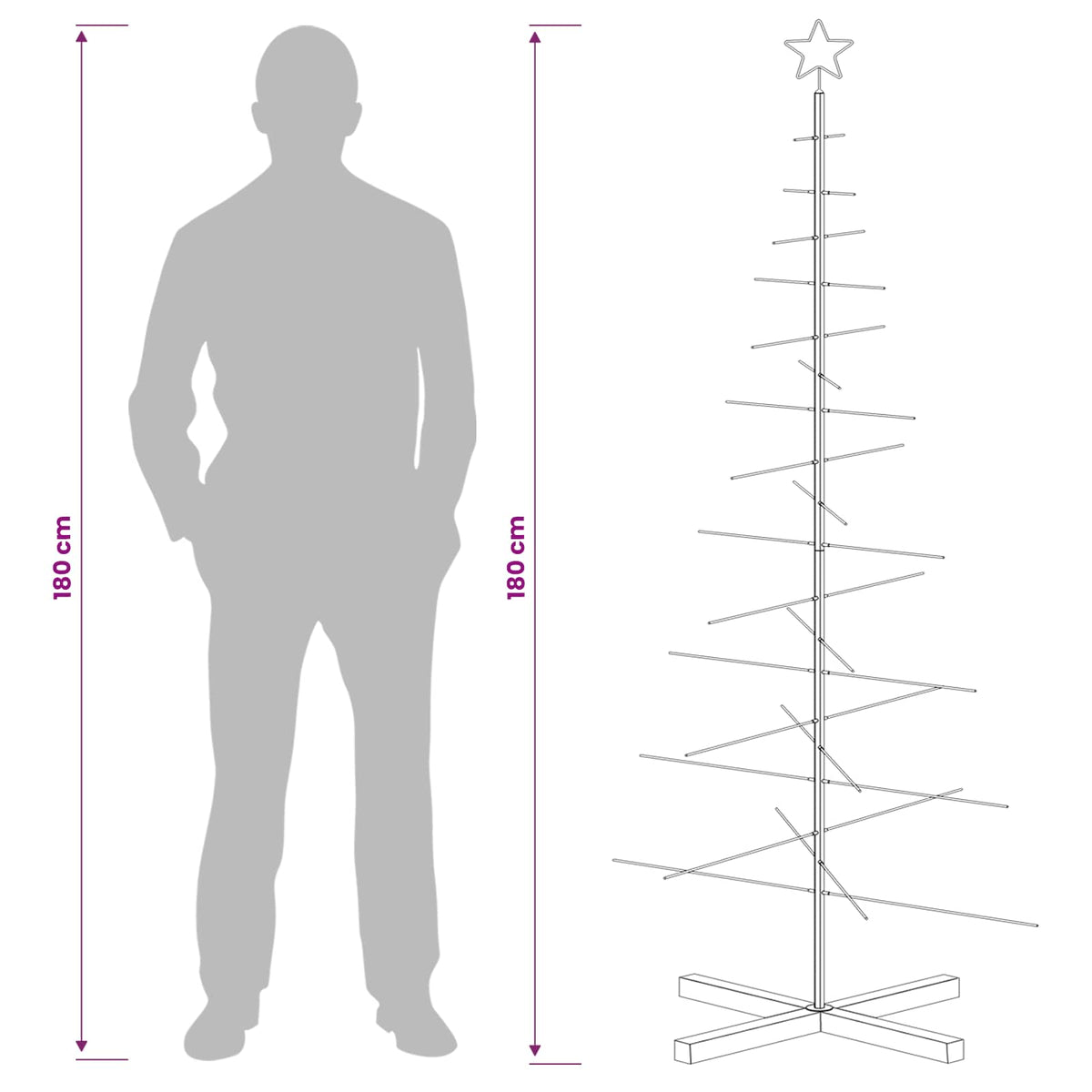 Metalen kerstboom met standaard KUOPIO 180 cm Staal Wit