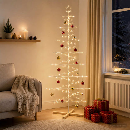 Metalen kerstboom met standaard KUOPIO 210 cm Staal Wit