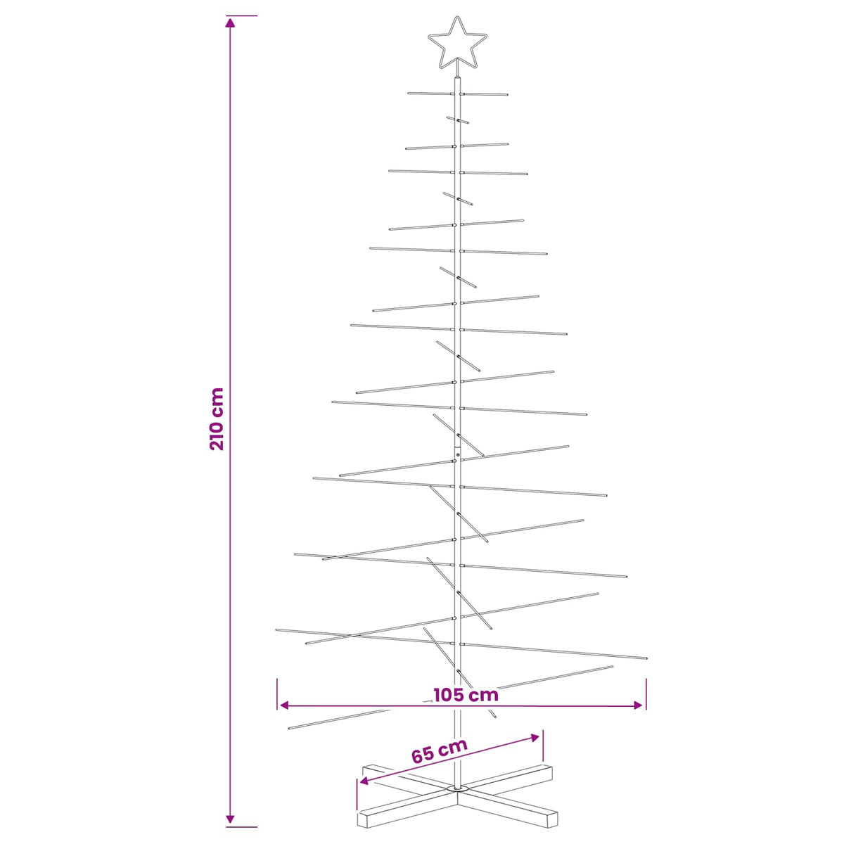 Metalen kerstboom met standaard KUOPIO 210 cm Staal Wit