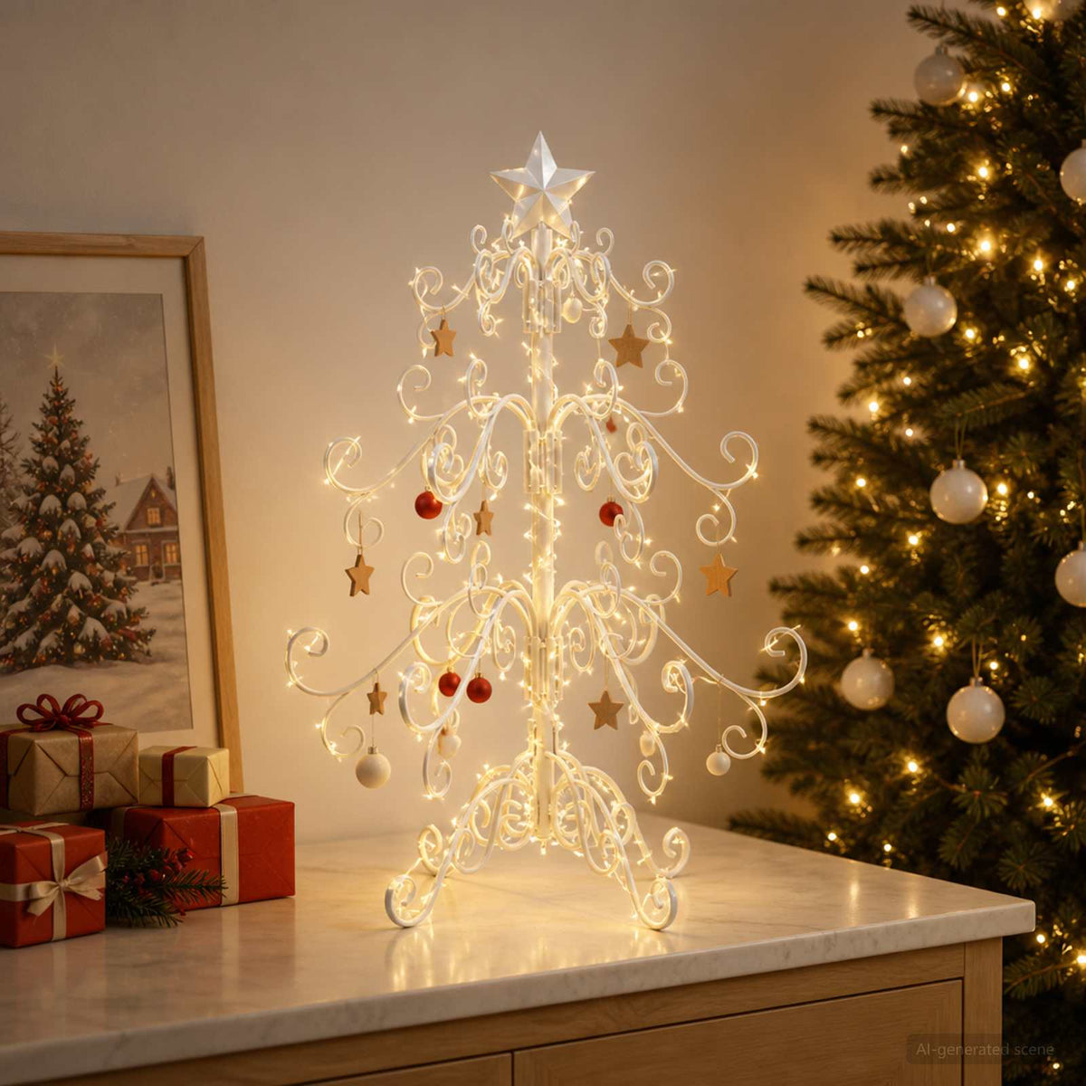 Metalen kerstboom KUOPIO 60 cm staal White