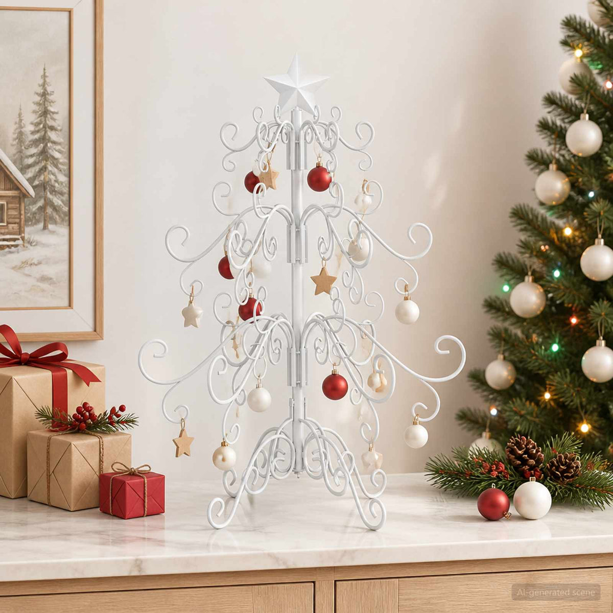 Metalen kerstboom KUOPIO 60 cm staal White