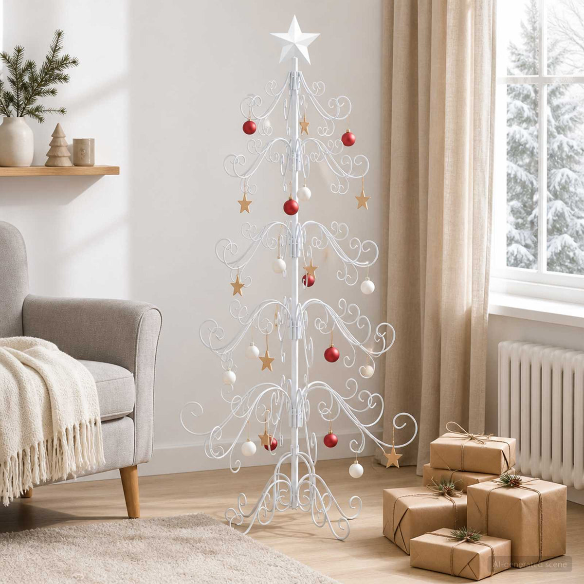 Metalen kerstboom KUOPIO 150 cm staal White