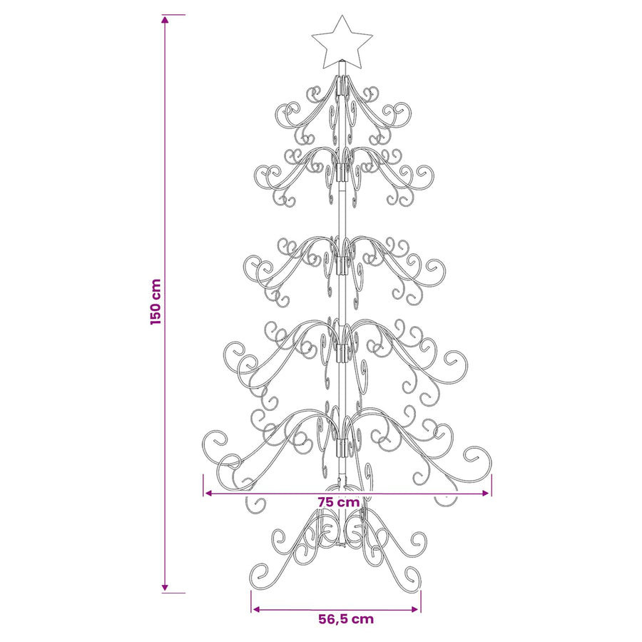 Metalen kerstboom KUOPIO 150 cm staal White