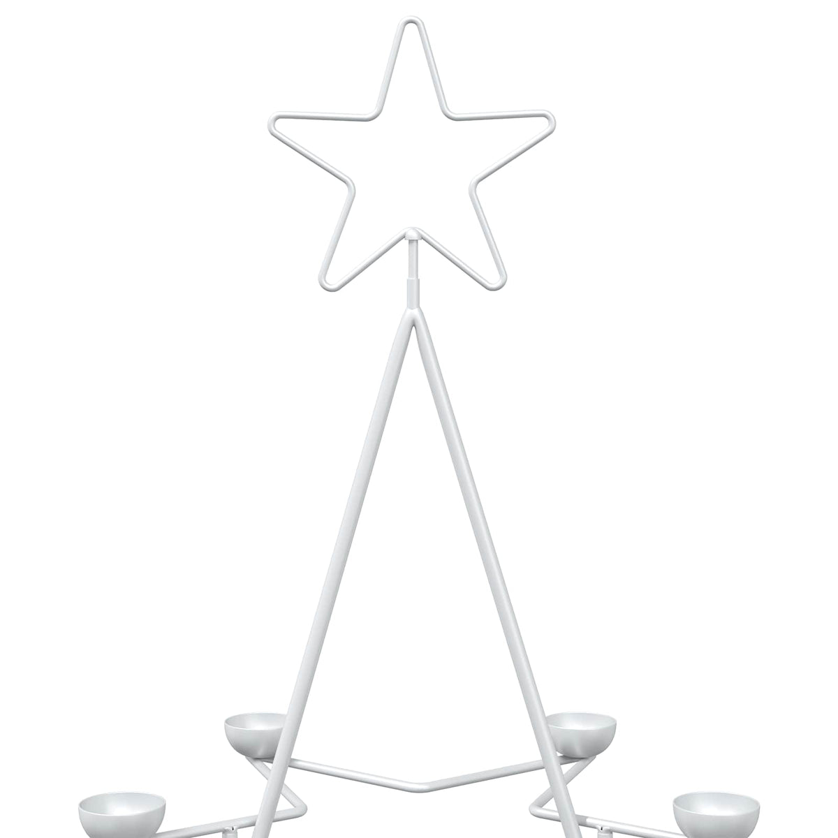 Metalen kerstboom met houder KUOPIO 140 cm Staal Wit
