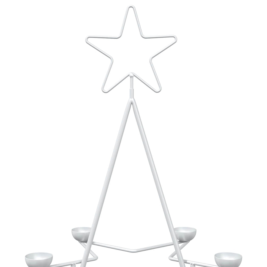 Metalen kerstboom met houder KUOPIO 140 cm Staal Wit