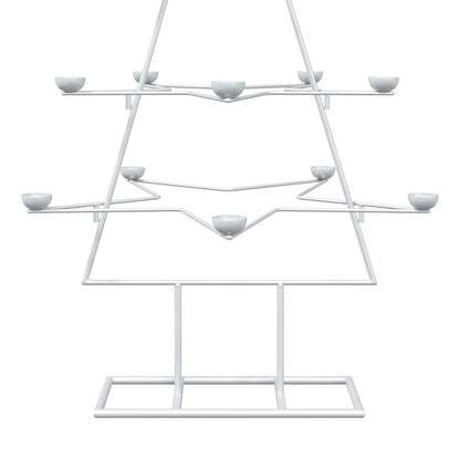 Metalen kerstboom met houder KUOPIO 140 cm Staal Wit
