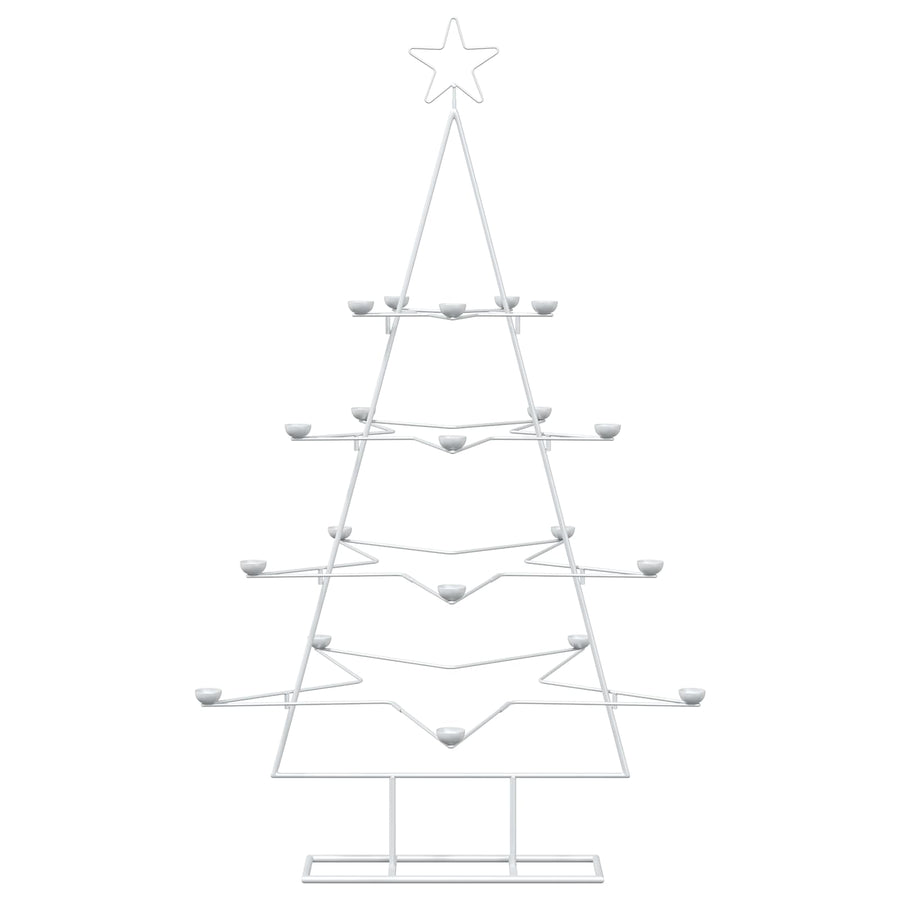 Metalen kerstboom met houder KUOPIO 140 cm Staal Wit