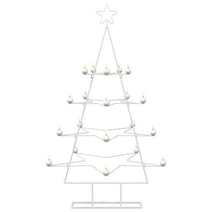 Metalen kerstboom met houder KUOPIO 140 cm Staal Wit