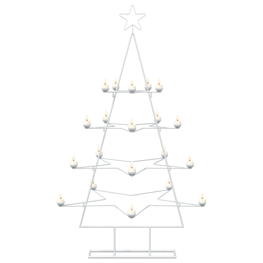 Metalen kerstboom met houder KUOPIO 140 cm Staal Wit