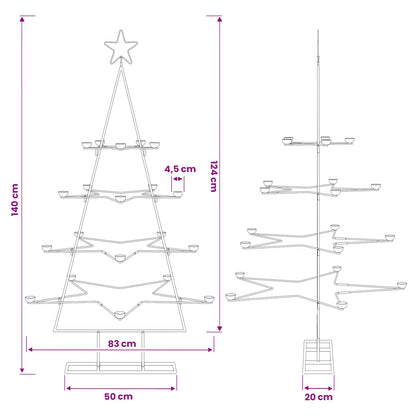 Metalen kerstboom met houder KUOPIO 140 cm Staal Wit