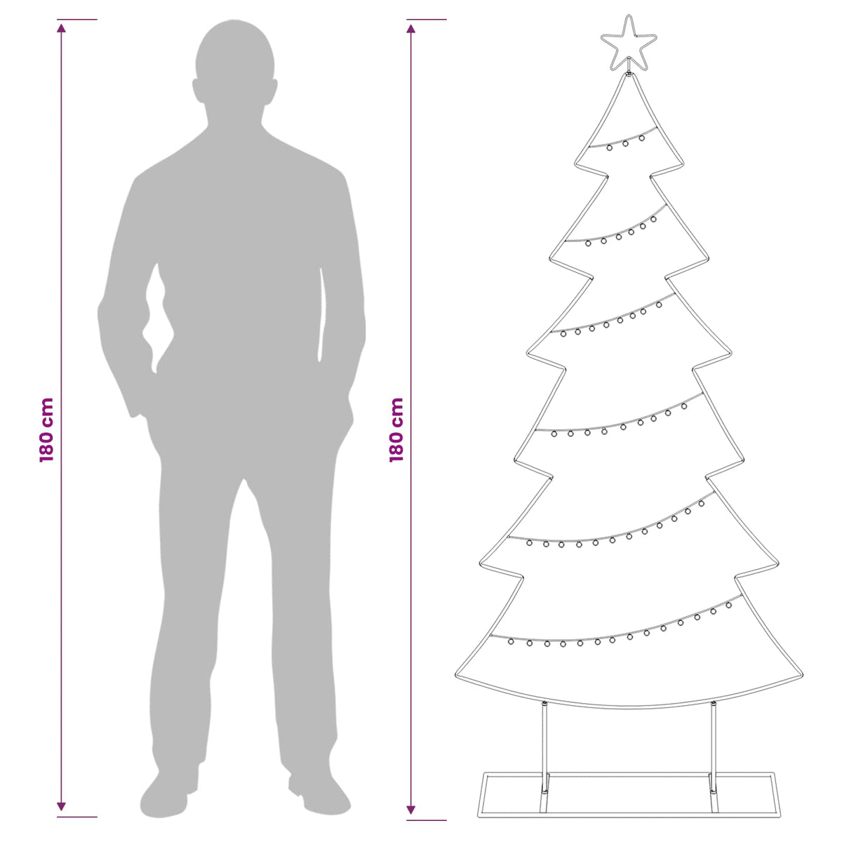 Metalen kerstboom met standaard KUOPIO 180 cm Staal Goud