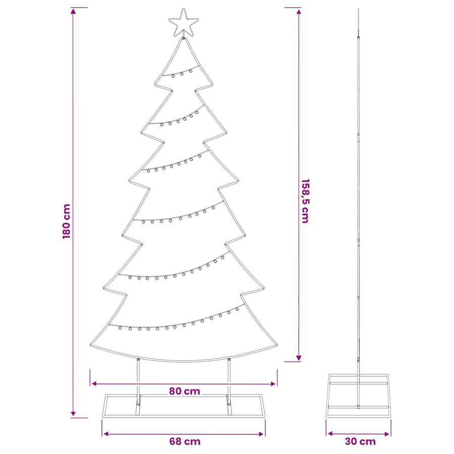 Metalen kerstboom met standaard KUOPIO 180 cm Staal Goud