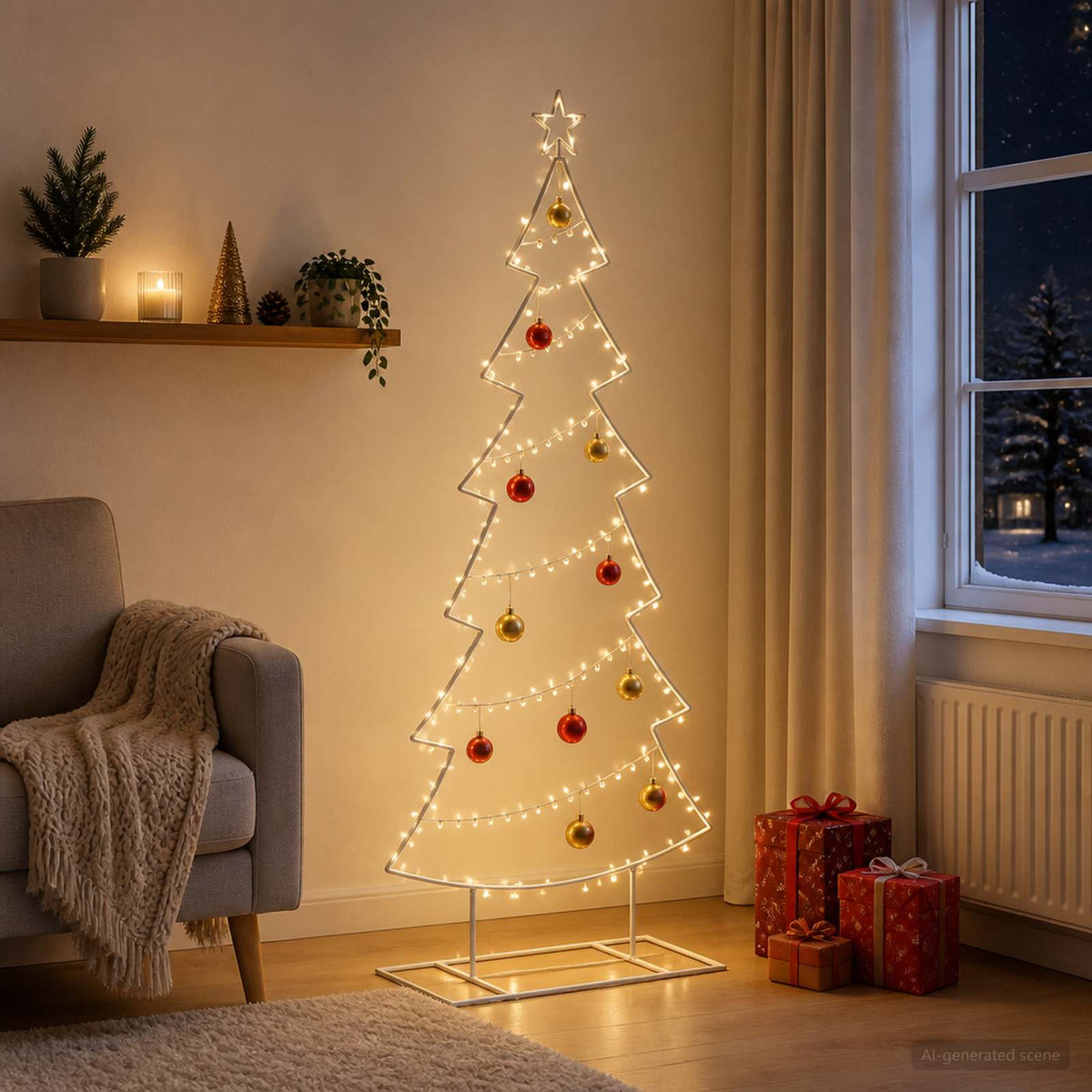Metalen kerstboom met standaard KUOPIO 180 cm Staal Wit