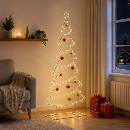 Metalen kerstboom met standaard KUOPIO 180 cm Staal Wit