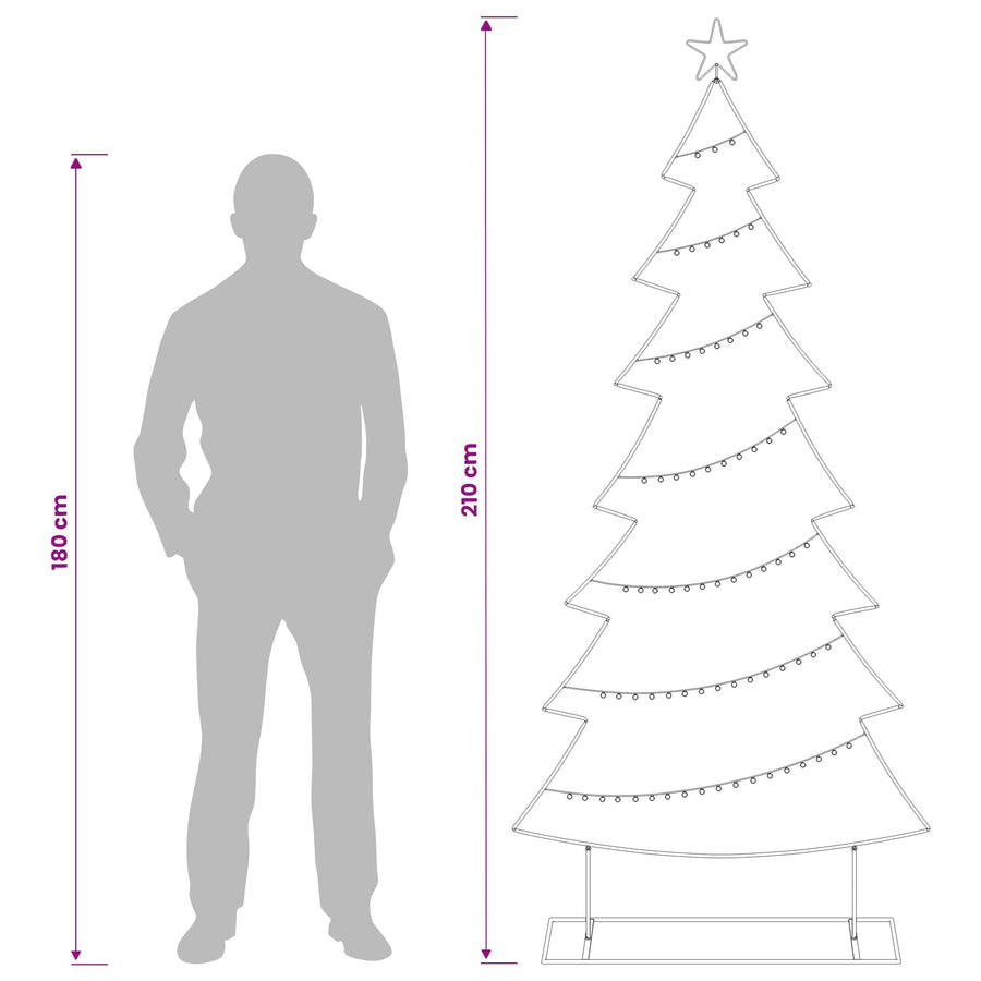 Metalen kerstboom met standaard KUOPIO 210 cm Staal Wit