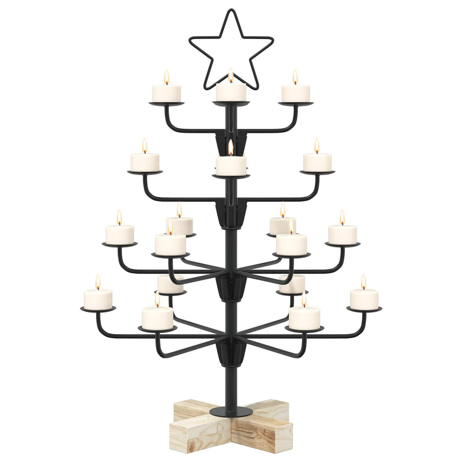 Metalen kerstboom met houder KUOPIO 60 cm Staal Zwart