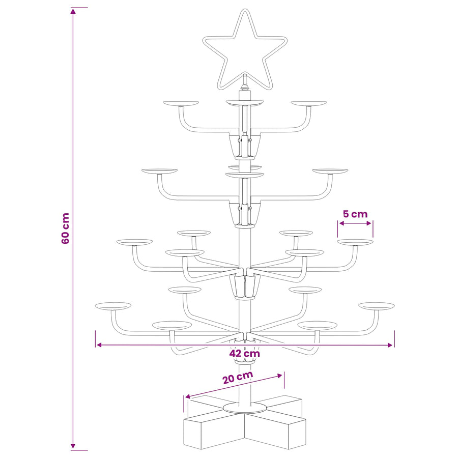 Metalen kerstboom met houder KUOPIO 60 cm Staal Zwart