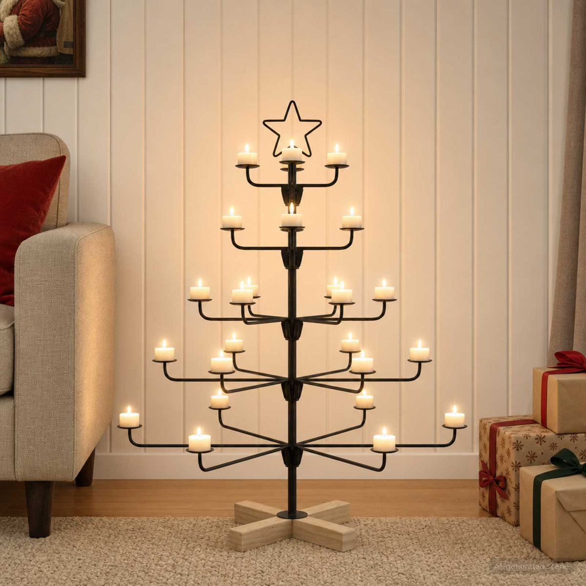 Metalen kerstboom met houder KUOPIO 90 cm staal Massief-Pijn