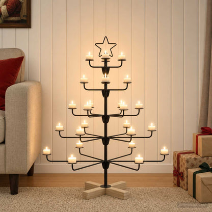 Metalen kerstboom met houder KUOPIO 90 cm staal Massief-Pijn