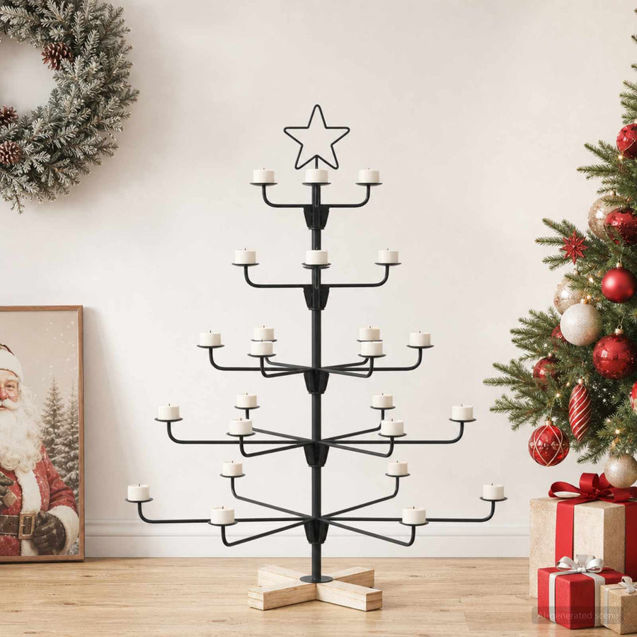 Metalen kerstboom met houder KUOPIO 90 cm staal Massief-Pijn