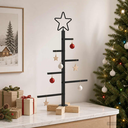 Metalen kerstboom met standaard KUOPIO 60 cm Staal Zwart
