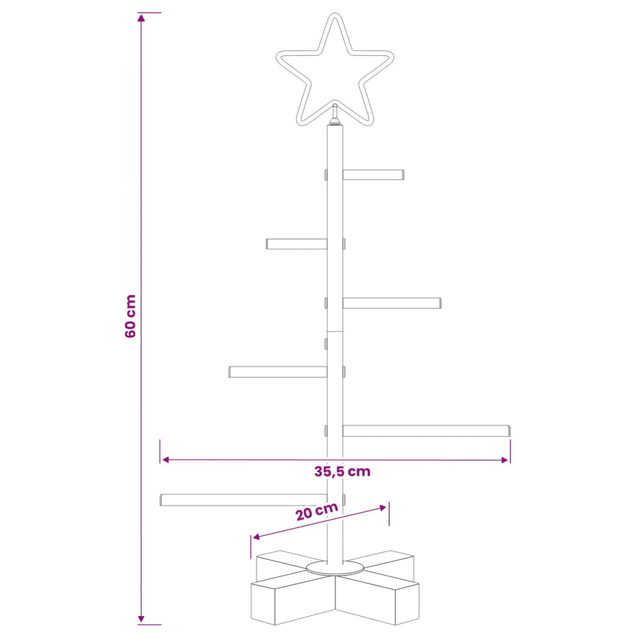 Metalen kerstboom met standaard KUOPIO 60 cm Staal Zwart