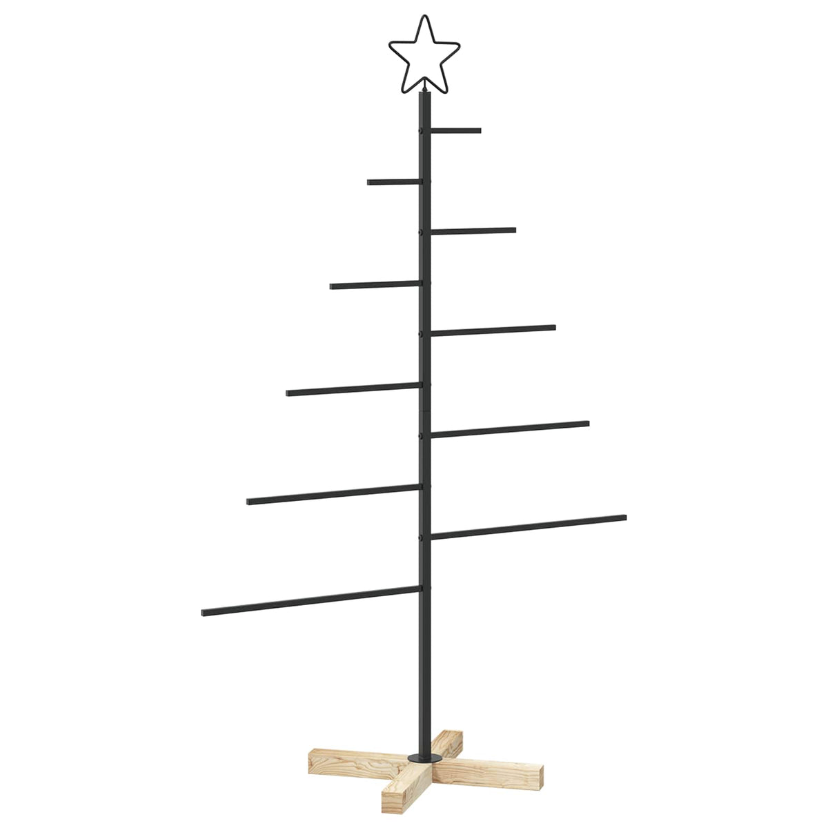 Metalen kerstboom met standaard KUOPIO 125 cm Staal Zwart