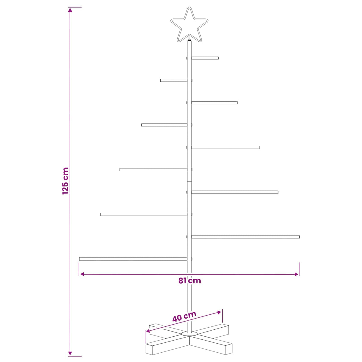 Metalen kerstboom met standaard KUOPIO 125 cm Staal Wit