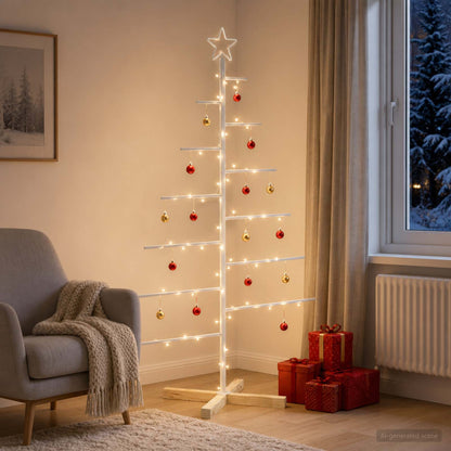 Metalen kerstboom met standaard KUOPIO 150 cm Staal Wit