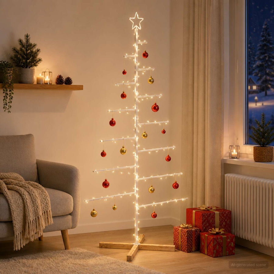 Metalen kerstboom met standaard KUOPIO 180 cm Staal Wit