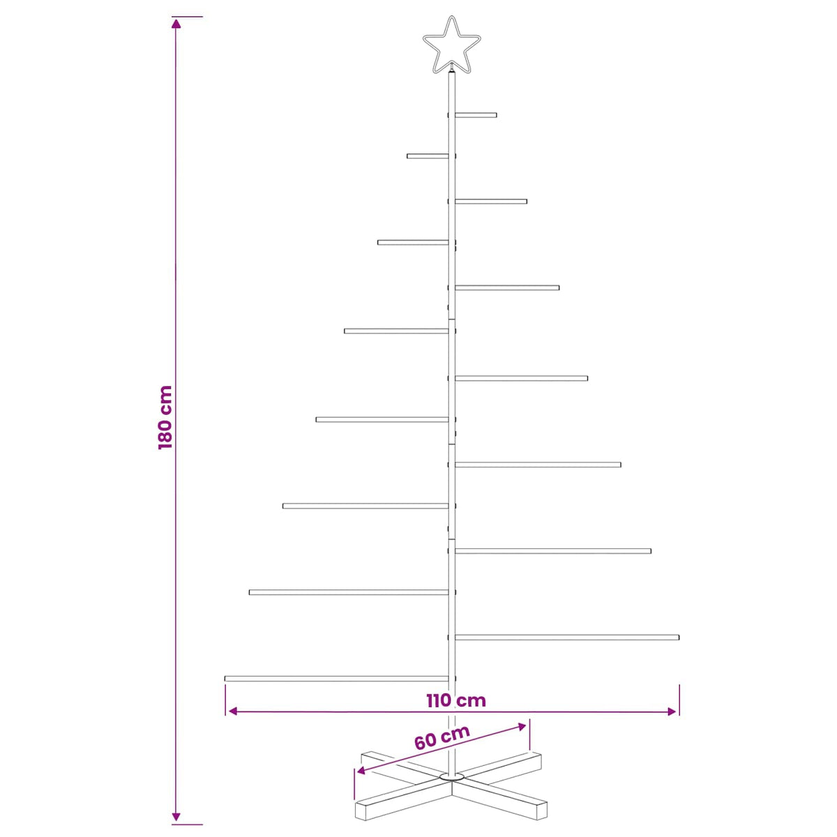 Metalen kerstboom met standaard KUOPIO 180 cm Staal Wit