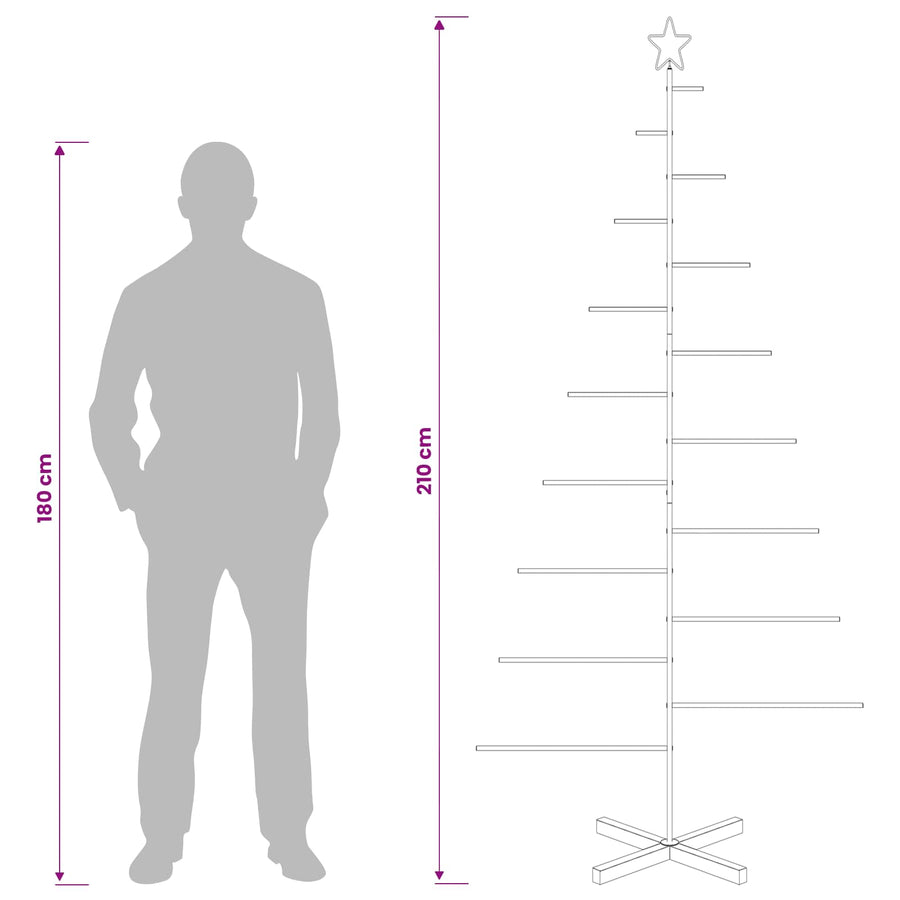 Metalen kerstboom met standaard KUOPIO 210 cm Staal Wit