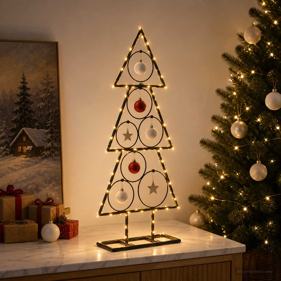 Metalen kerstboom met standaard KUOPIO 60 cm Staal Zwart