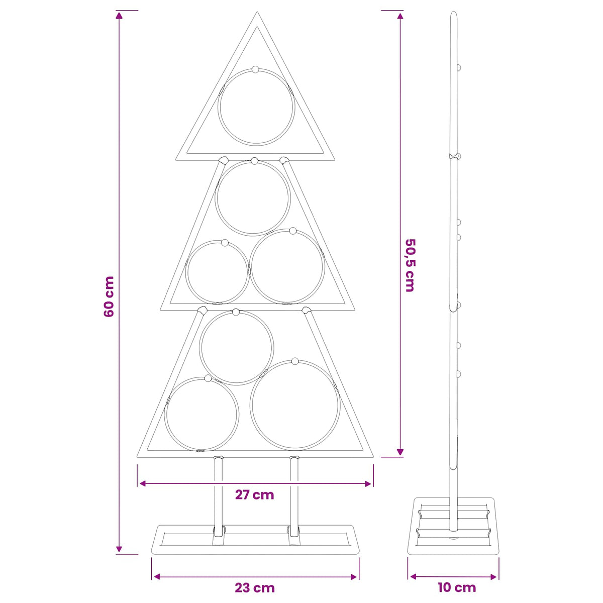 Metalen kerstboom met standaard KUOPIO 60 cm Staal Zwart