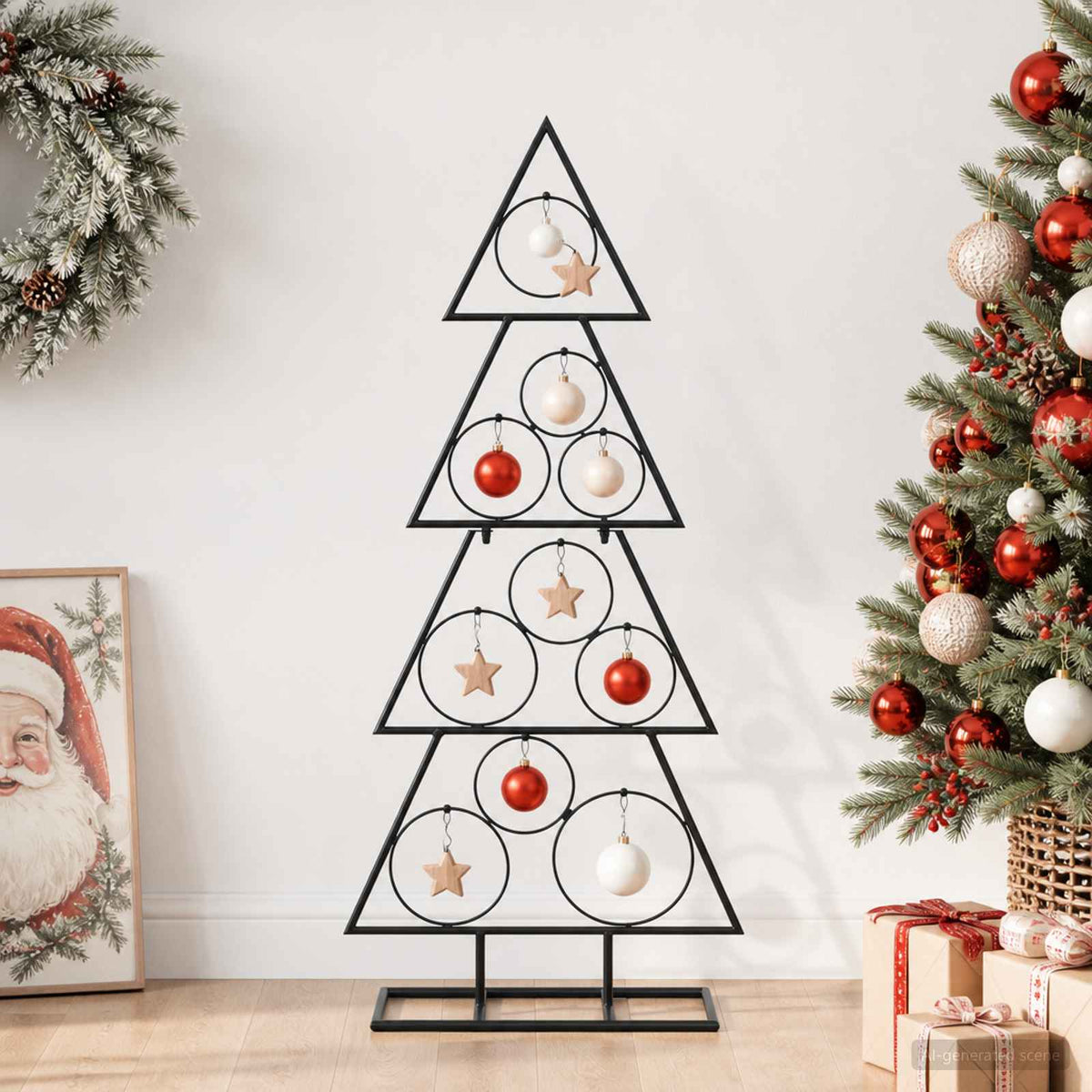 Metalen kerstboom met standaard KUOPIO 90 cm Staal Zwart