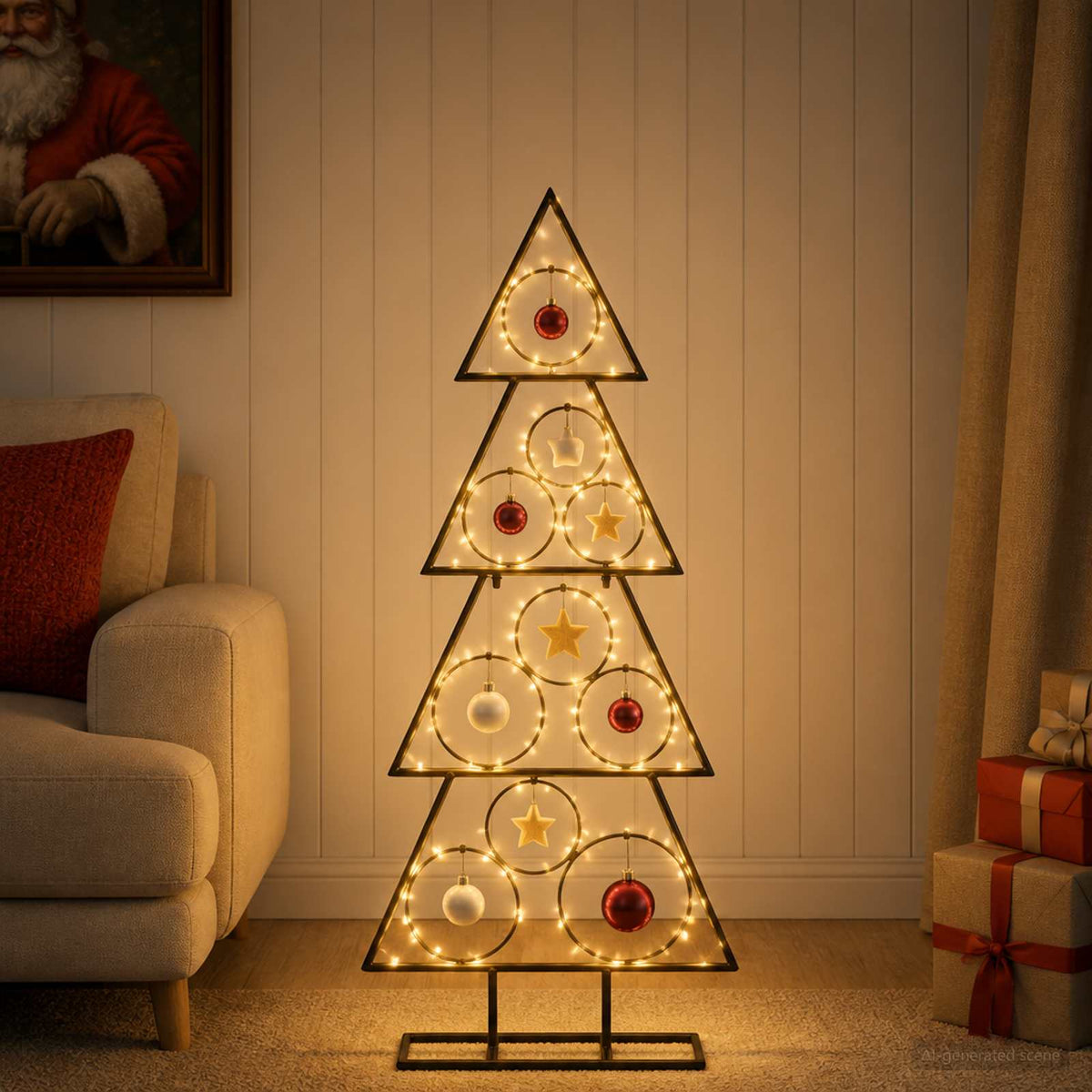 Metalen kerstboom met standaard KUOPIO 90 cm Staal Zwart