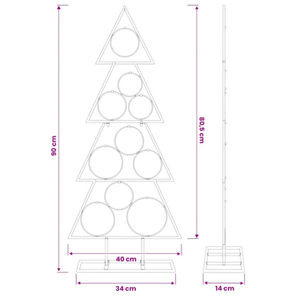 Metalen kerstboom met standaard KUOPIO 90 cm Staal Zwart