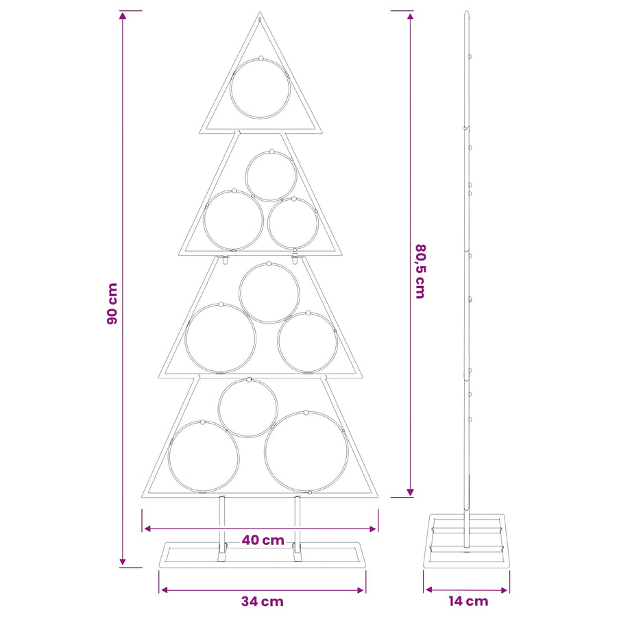 Metalen kerstboom met standaard KUOPIO 90 cm Staal Zwart