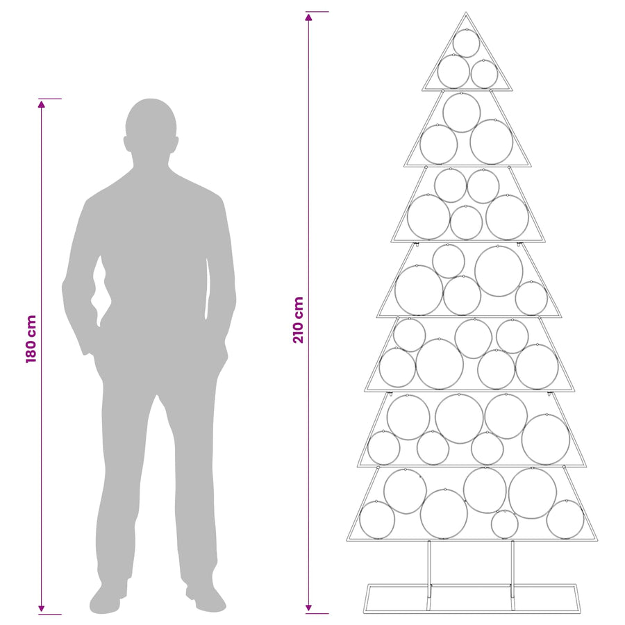 Metalen kerstboom met standaard KUOPIO 210 cm Staal Zwart