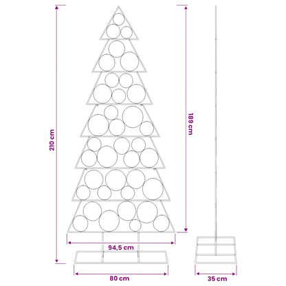 Metalen kerstboom met standaard KUOPIO 210 cm Staal Zwart