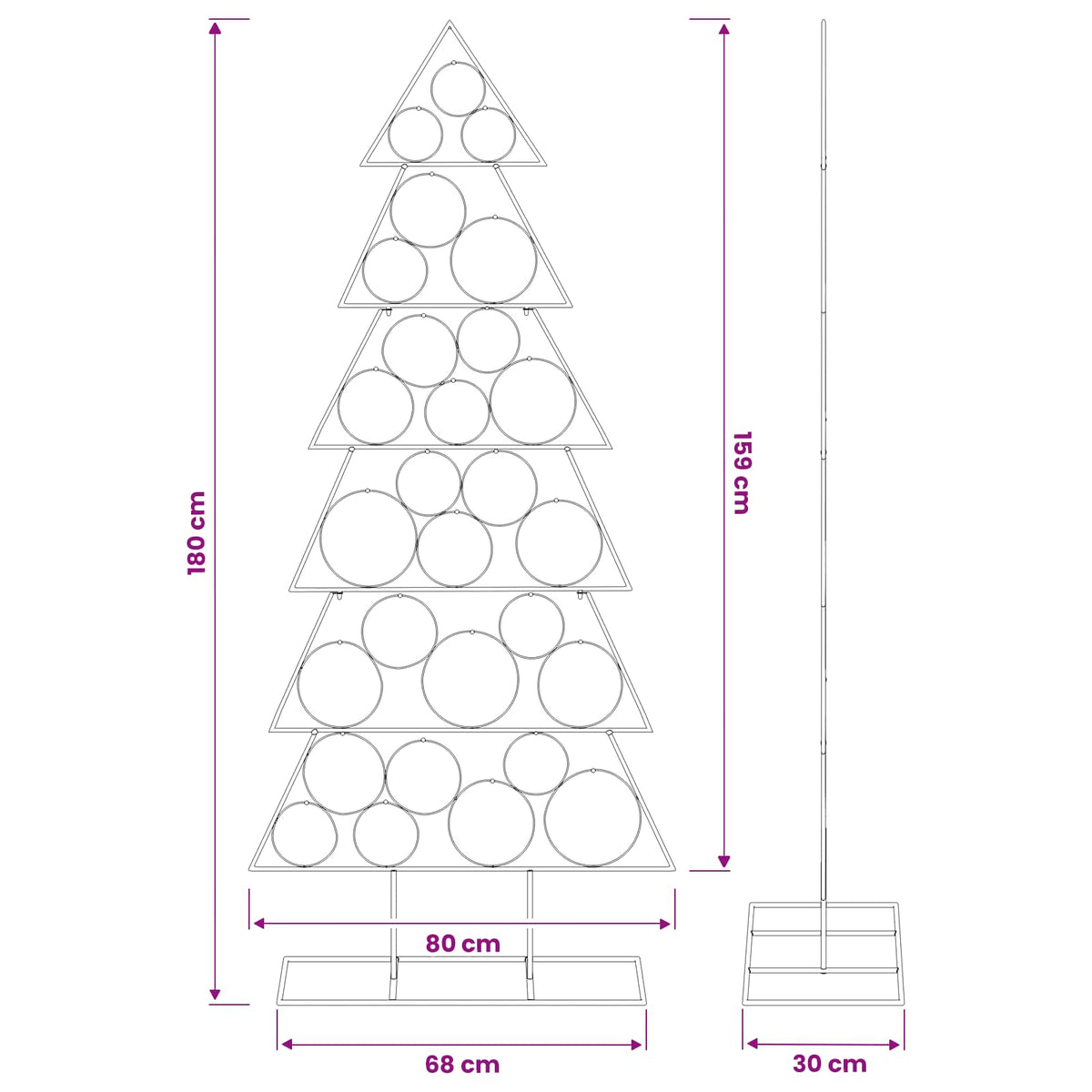 Metalen kerstboom met standaard KUOPIO 180 cm Staal Goud
