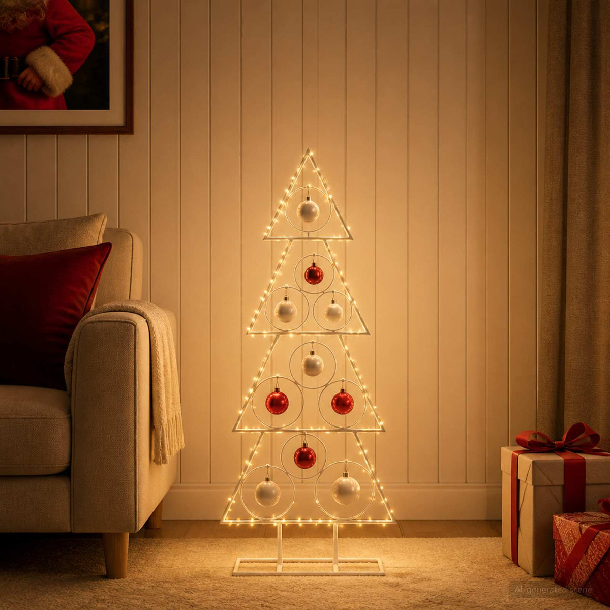 Metalen kerstboom met standaard KUOPIO 90 cm Staal Wit