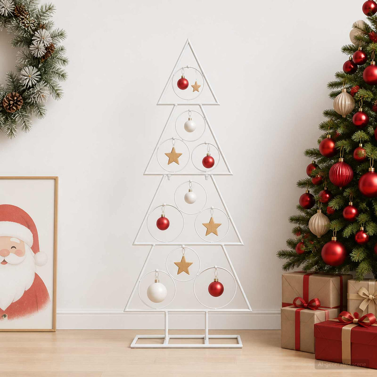 Metalen kerstboom met standaard KUOPIO 90 cm Staal Wit