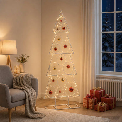 Metalen kerstboom met standaard KUOPIO 125 cm Staal Wit