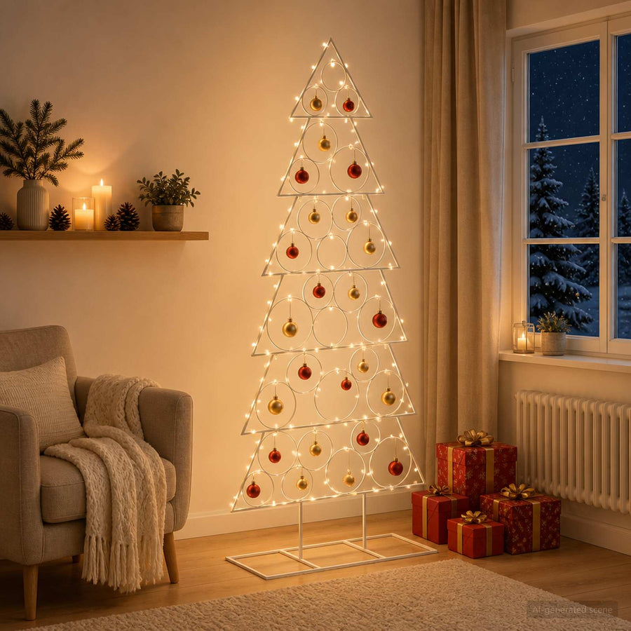Metalen kerstboom met standaard KUOPIO 180 cm Staal Wit