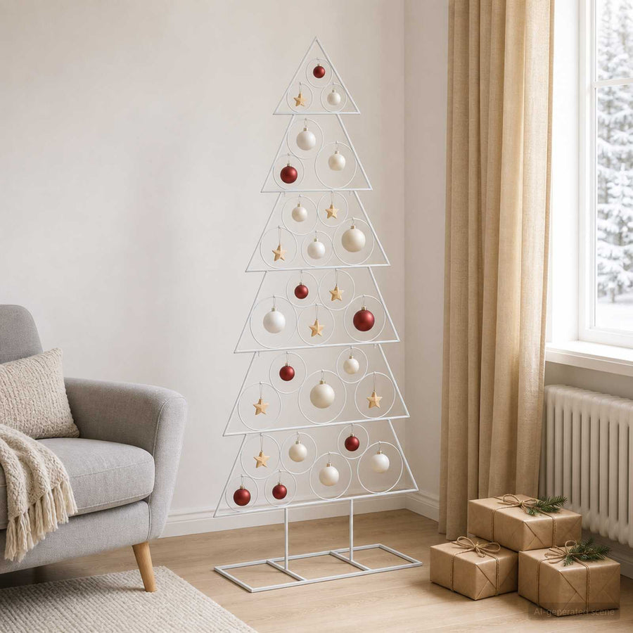 Metalen kerstboom met standaard KUOPIO 180 cm Staal Wit